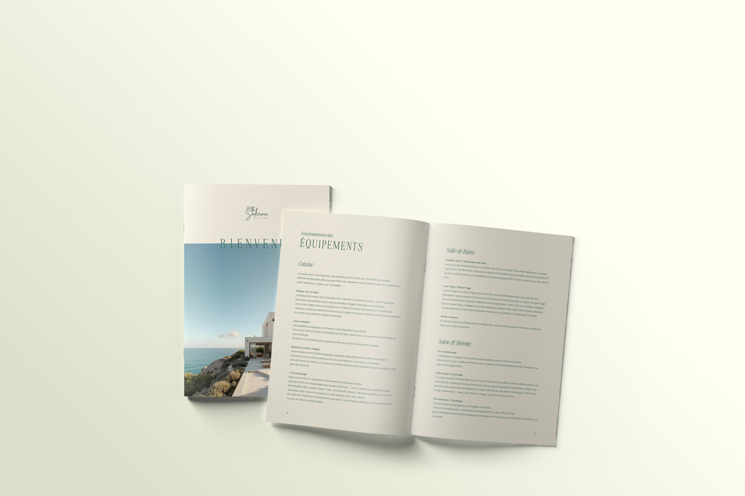 Livret d'Accueil et Guest Book Hebergement de Luxe