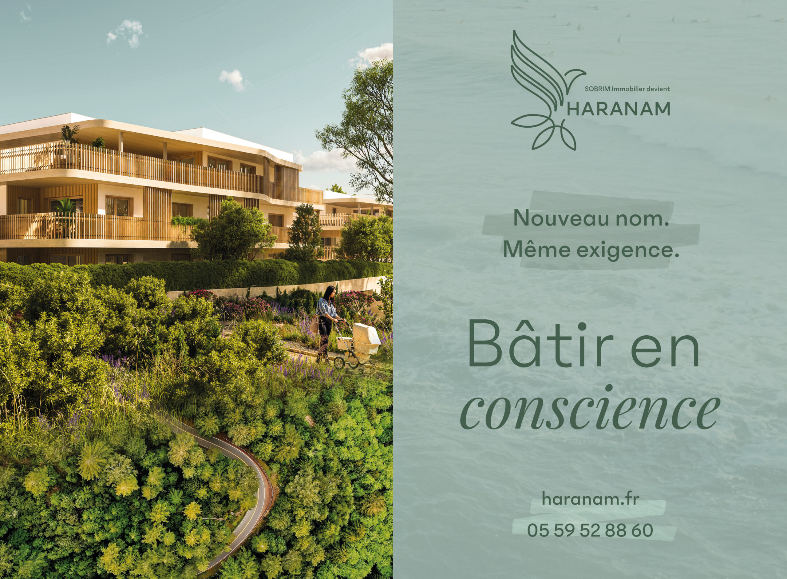 Campagne affichage 4x3 HARANAM – SOBRIM Immobilier changement de nom Pays basque