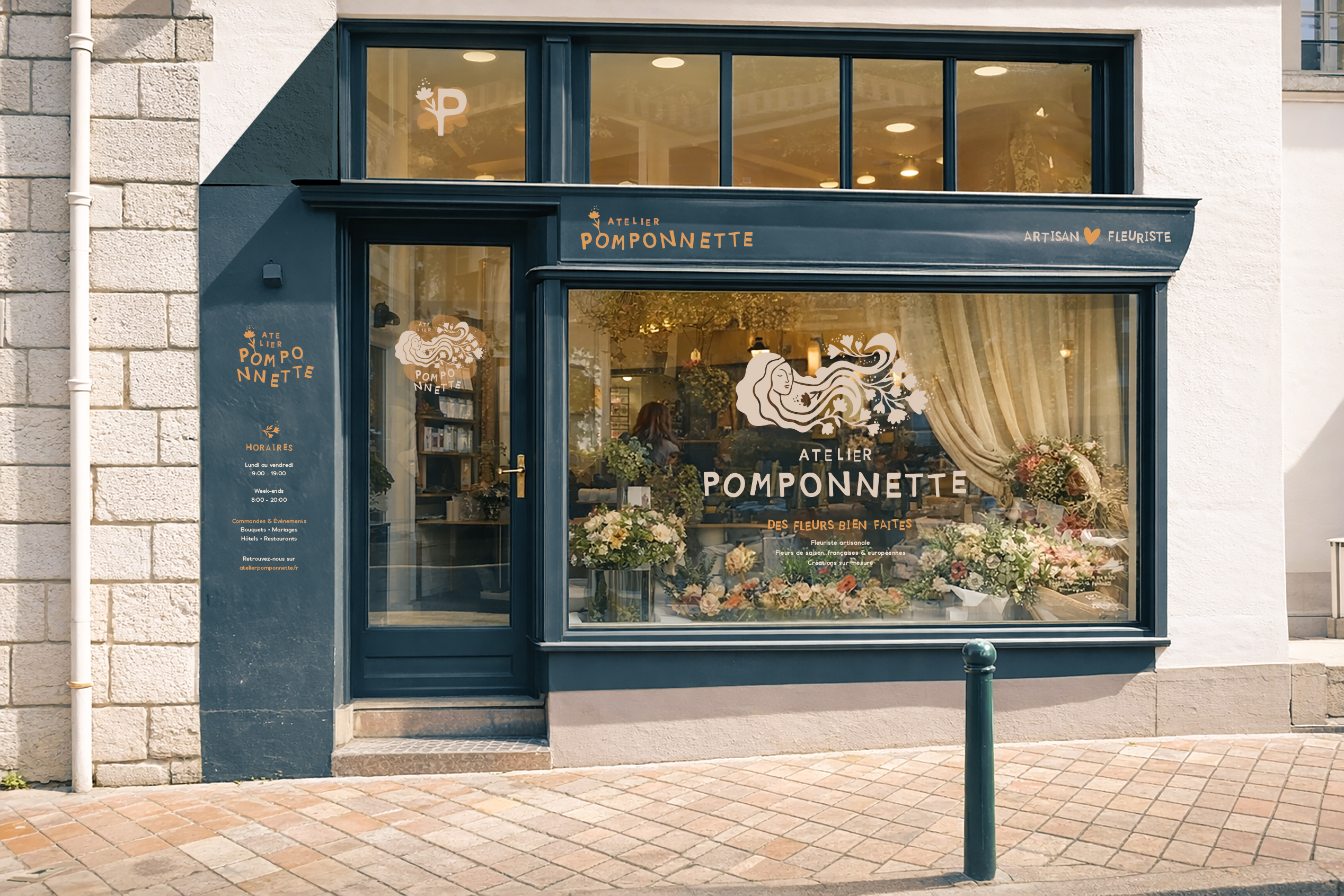 Création d'un logo, de l'identité visuelle et d'une vitrophanie à Biarritz